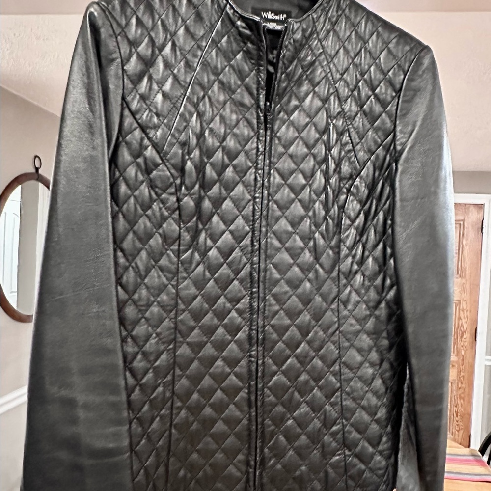 Willi Smith Black Quilted Leather Jacket
